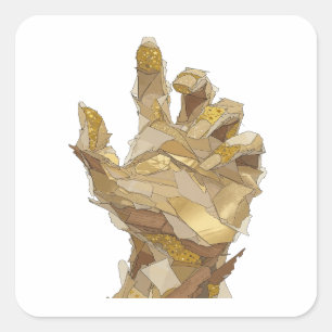 Trendy Silver GOLDEN HAND Decal Art Square Sticker