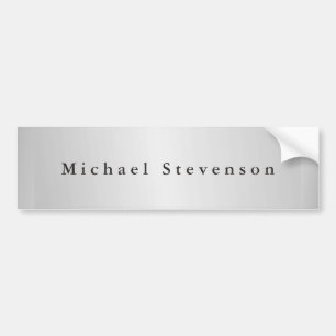 Trendy Silver Grey Modern Professional Bumper Sticker