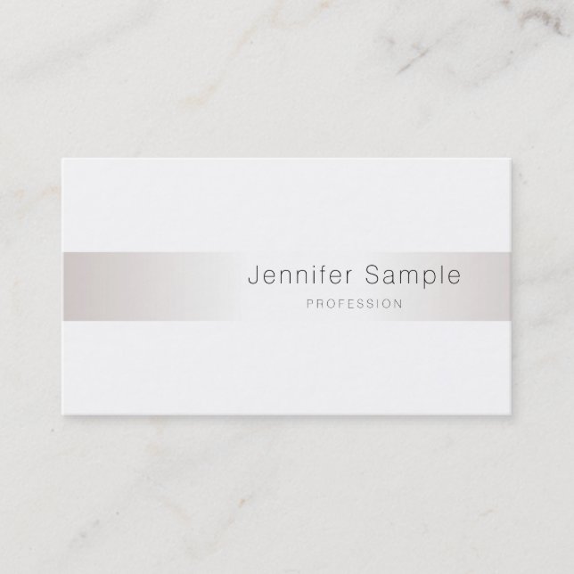 Trendy Silver Look Modern Sleek Design Luxury Business Card (Front)