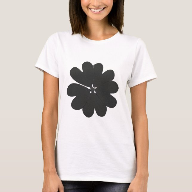Trendy Silver Metallic Flower T-Shirt (Front)