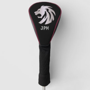 Trendy Silver Metallic Lion Head Monogram Golf Head Cover