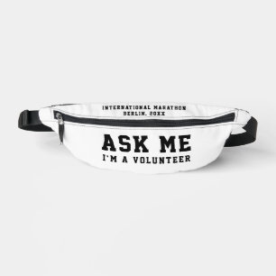 Trendy Simple Black White Volunteer Ask Minimal Bum Bags