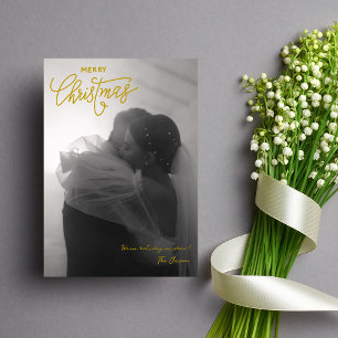  Trendy Simple Couple Photo Merry Christmas  Holiday Card