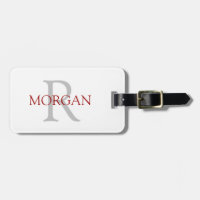 Trendy Simple DIY Monogram and Name, Grey & Maroon