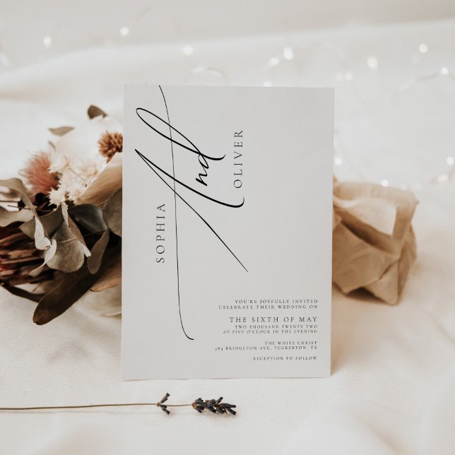 Trendy Simple Elegant Script Wedding Invitation (Creator Uploaded)