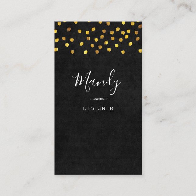 Trendy Simple (Gold Dot Lux) Business Card (Front)