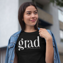 Trendy Simple Grad black & white Graduation
