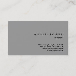 Trendy Simple Grey Professional Business Card