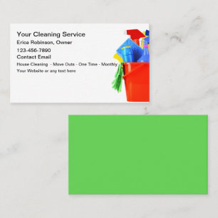Trendy Simple House Cleaning Business Cards