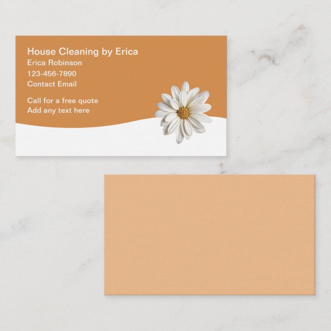 Trendy Simple House Cleaning Services  Business Card (Front/Back)