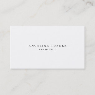 Trendy Simple Minimalist White Professional Business Card