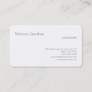 Trendy Simple Plain Creative Modern White Business Card