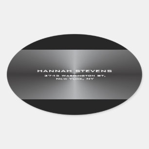 Trendy Simple Plain Grey Elegant Modern Oval Sticker