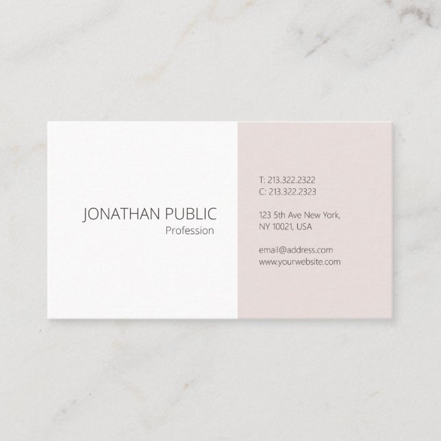 Trendy Simple Template Elegant Professional Cool Business Card (Front)