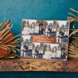 Trendy Six Photo Template Copper Plaque