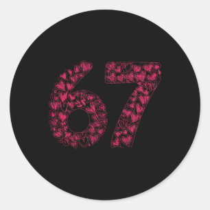 Trendy Sketch Heart 67 Cute Valentine School Frien Classic Round Sticker