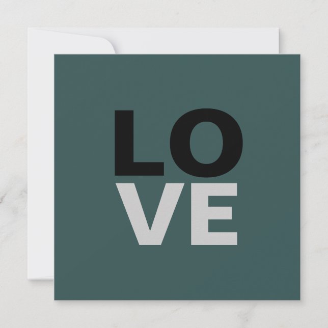 Trendy Slate Grey Background Love Wedding  Holiday Card (Front)