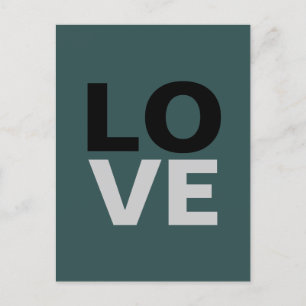 Trendy Slate Grey Background Love Wedding  Holiday Postcard