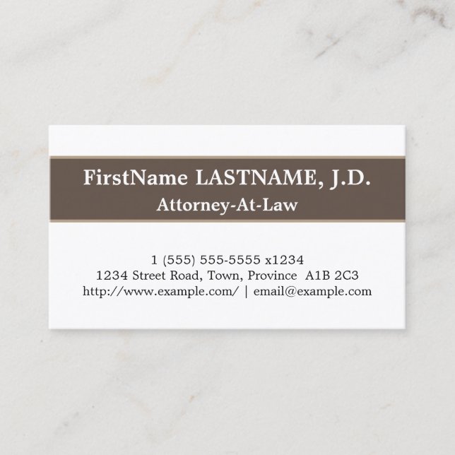 Trendy & Sleek Attorney-At-Law Business Card (Front)