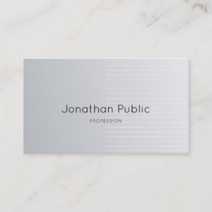 Trendy Sleek Design Elegant Silver Plain Luxury Business Card