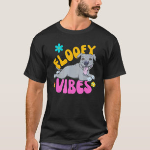 Trendy Smiling Pitbull Retro Hippie 60s Vibes Men' T-Shirt