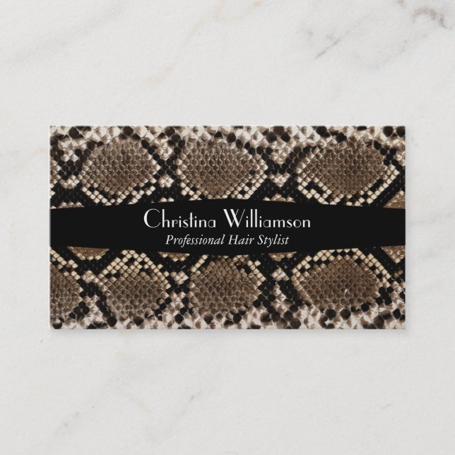 Trendy Snakeskin pattern Business Card (Front)