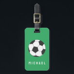 Trendy Soccer Ball Football Personalised Green Luggage Tag<br><div class="desc">rendy Soccer Ball Football Personalised Green Luggage Tag</div>