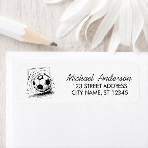 Trendy Soccer Ball Football Return Address        