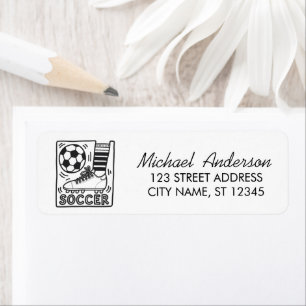 Trendy Soccer Ball Football Return Address        