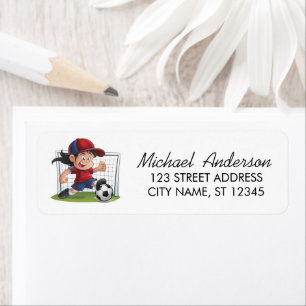 Trendy Soccer Ball Football Return Address        