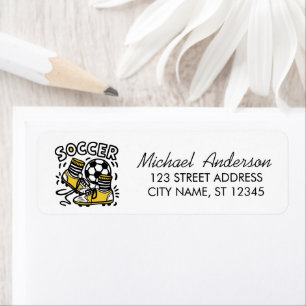 Trendy Soccer Ball Football Return Address        