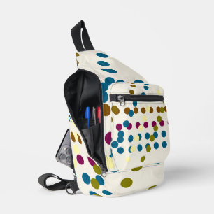 Trendy Soft Ivory Multiple Colour Polka  Sling Bag