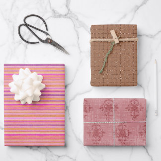 Trendy Soft Pastel Retro Wavy Lines Personalised W Wrapping Paper Sheet