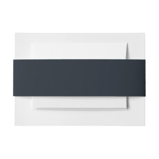 trendy solid, plain deep navy  invitation belly band