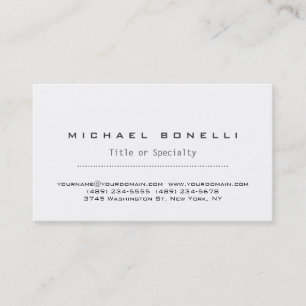 Trendy Sophisticated White Unique Business Card