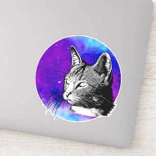 Trendy Space Nebula Cat