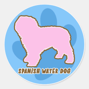 Trendy Spanish Water Dog Classic Round Sticker