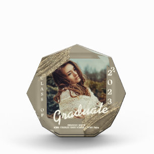 Trendy Spark Gold Graduation Photo Announcement