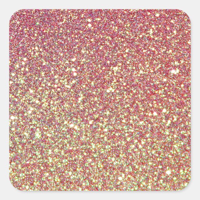 Trendy Sparkle Glitter Pattern Square Sticker (Front)