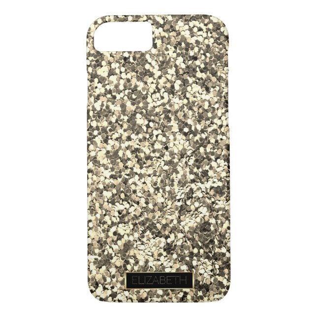 Trendy Sparkling Gold Glitter, Frame- Personalised Case-Mate iPhone Case (Back)
