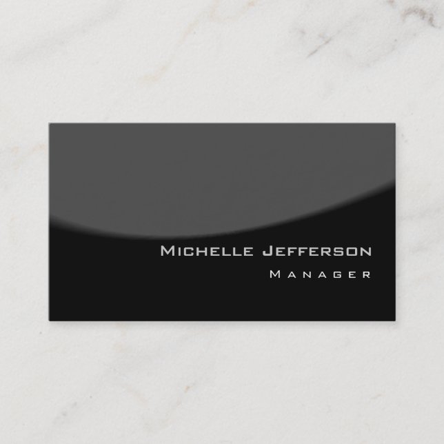 Trendy Spiral Pattern Black Grey Business Card (Front)