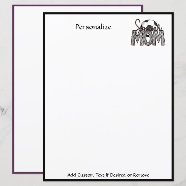 Trendy Sports Soccer Mum Personalised (Front/Back)