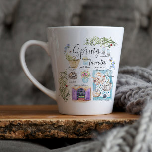 Trendy Spring Favourites   Watercolor Illustration Latte Mug