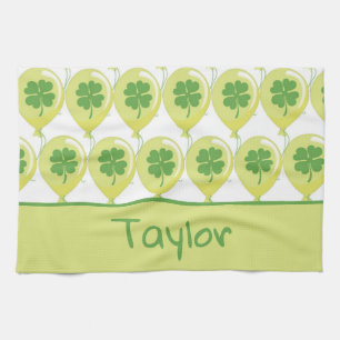 Trendy St. Patrick's Day Balloons Tea Towel