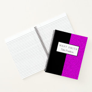 Trendy Stained Glass Black Pink Notebook