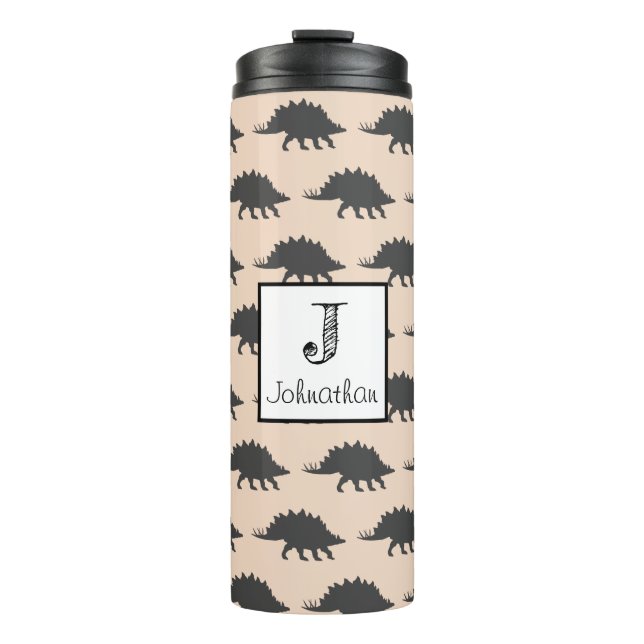 Trendy Stegosaurus Dinosaur Personalised Thermal Tumbler (Front)