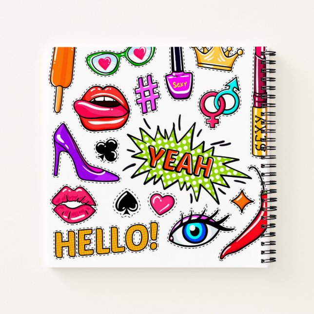 "Trendy stickers   Notebook (Back)