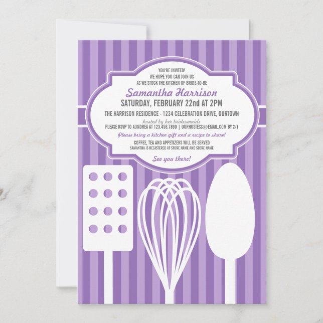 Trendy Stock the Kitchen Bridal Shower Invitations (Front)