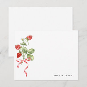 Trendy Strawberry Personalised Stationery Card