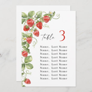 Trendy Strawberry Table Number Seating Chart